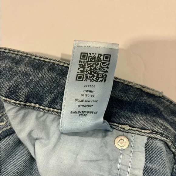 True Religion Originals Women’s Jeans Billie Mid Rise Straight Size 33 NWT - Picture 9 of 16